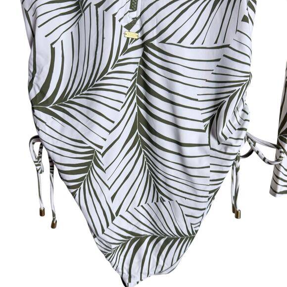 Roxy Warm Sand Long Sleeve One Piece Swimsuit in Palm Tree Dreams Size Large - Picture 10 of 13